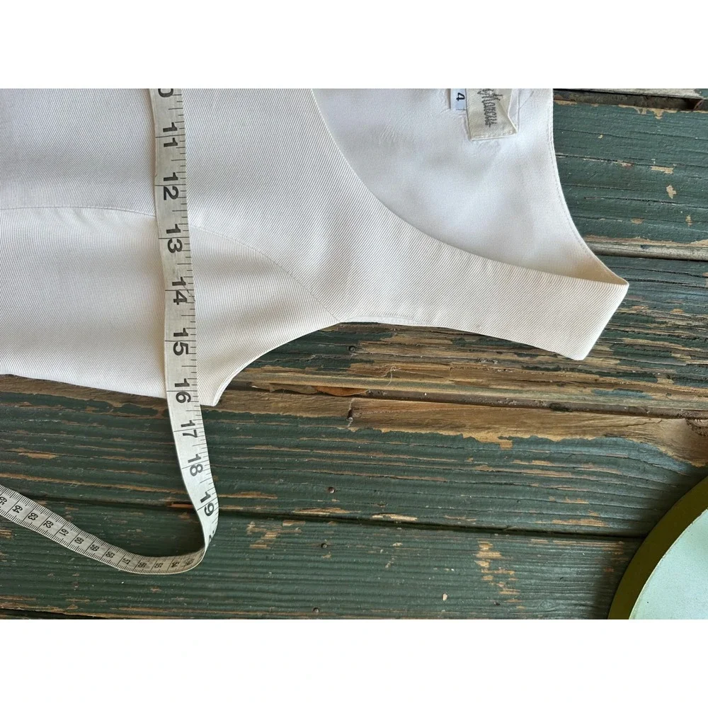 Neiman Marcus Vintage White Sleeveless Sheath Dress Zip Size 4 Mini Shift - Picture 4 of 7